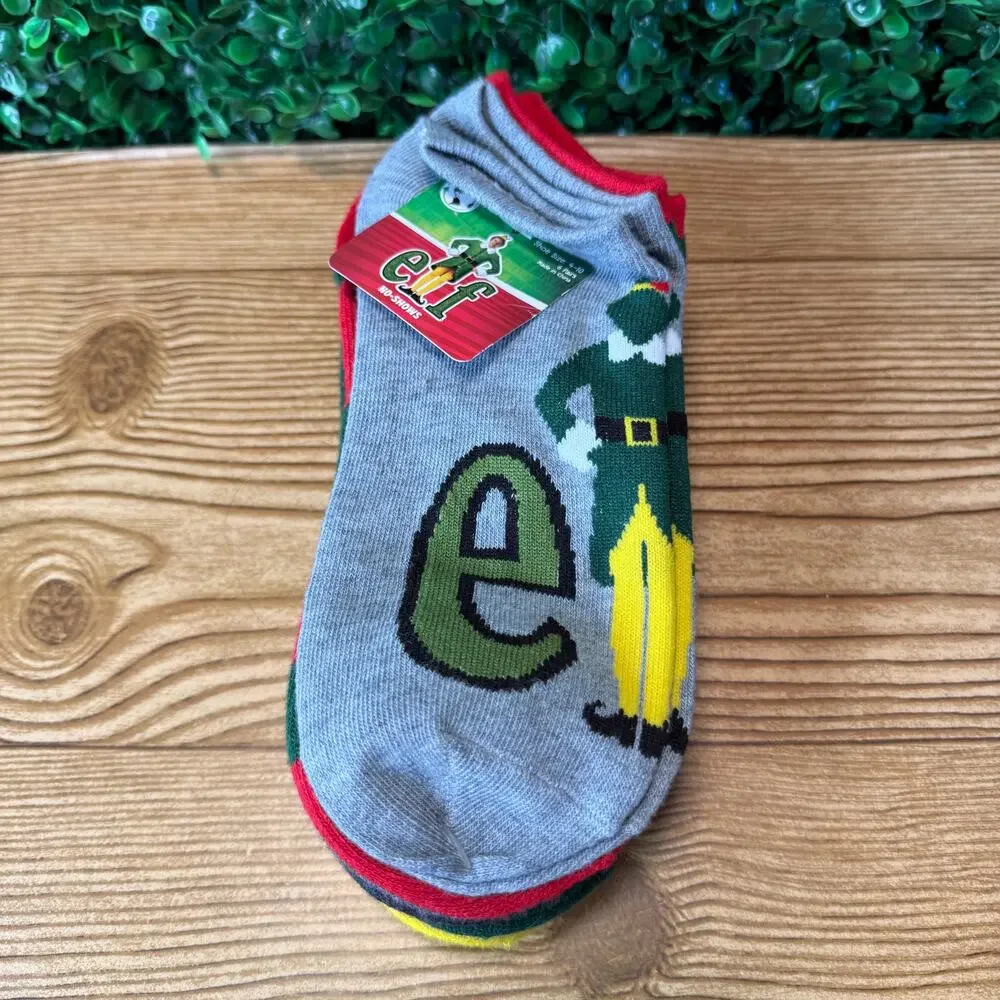 NWT Elf the Movie Christmas No Show Socks New Adult Socks Size 4 -10 New Gift